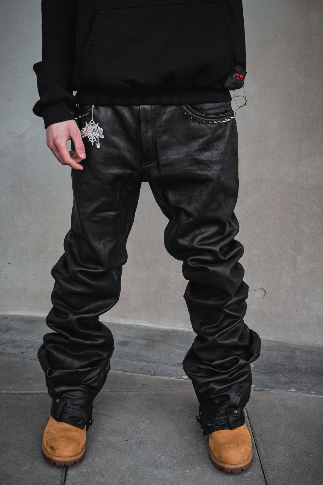 OBSIDIAN BLACK REVERSE LEATHER (BAGGY VERSION)
