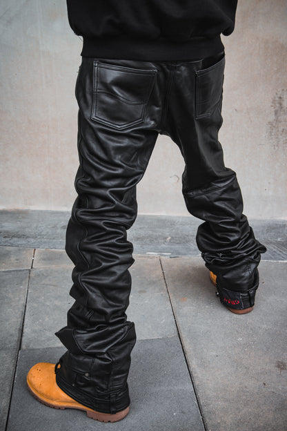 OBSIDIAN BLACK REVERSE LEATHER (BAGGY VERSION)
