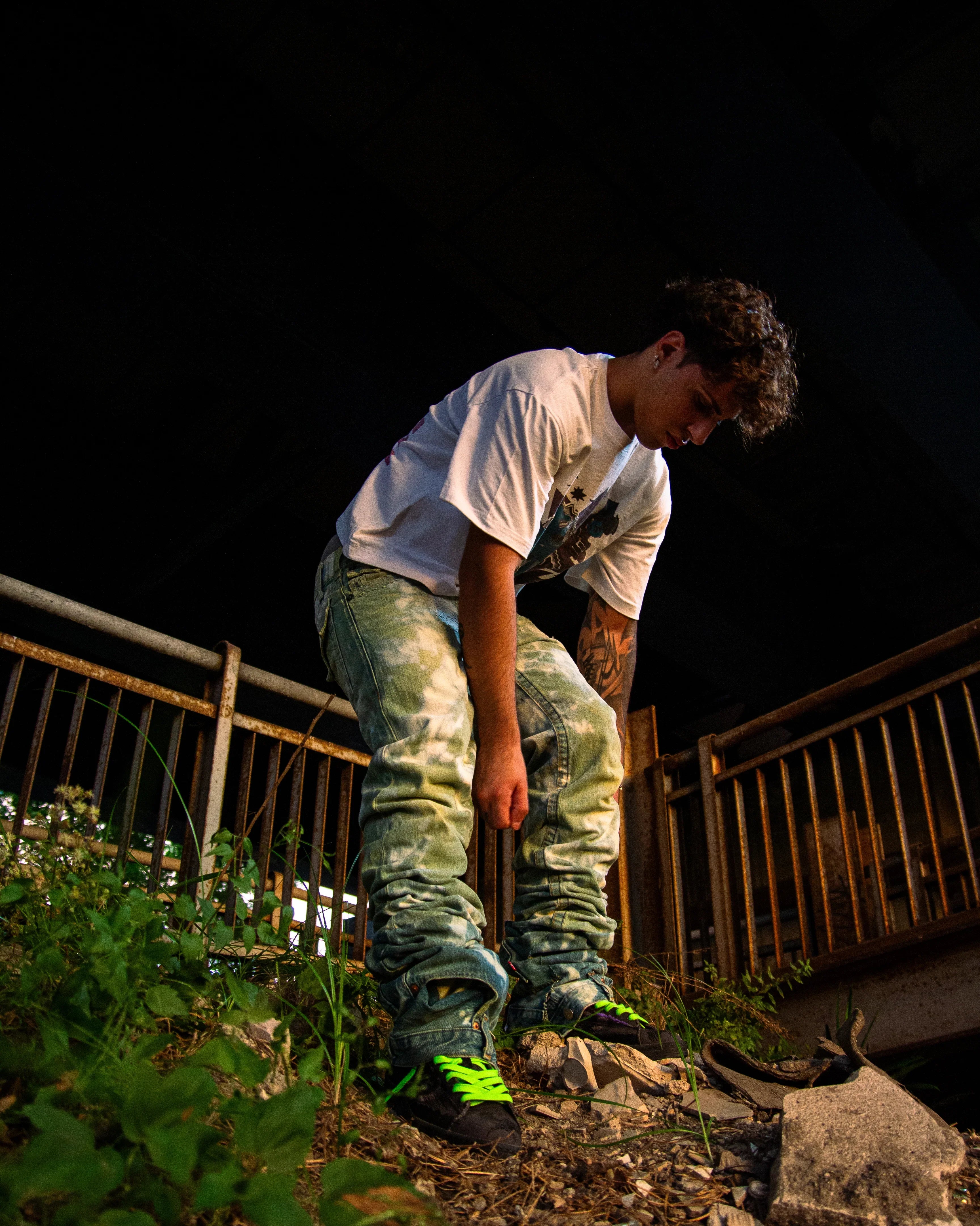 SLIME GREEN REVERSE DENIM