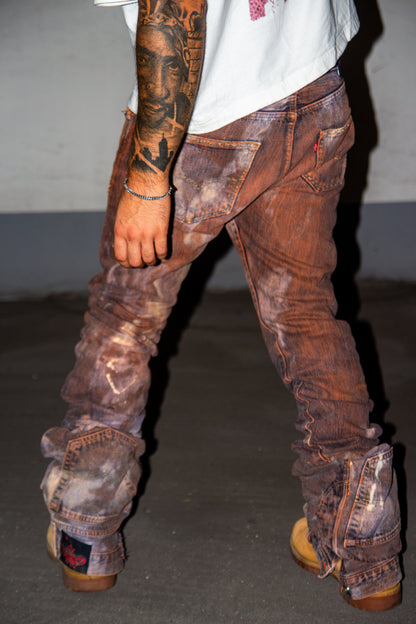 ORANGE WASHED REVERSE DENIM