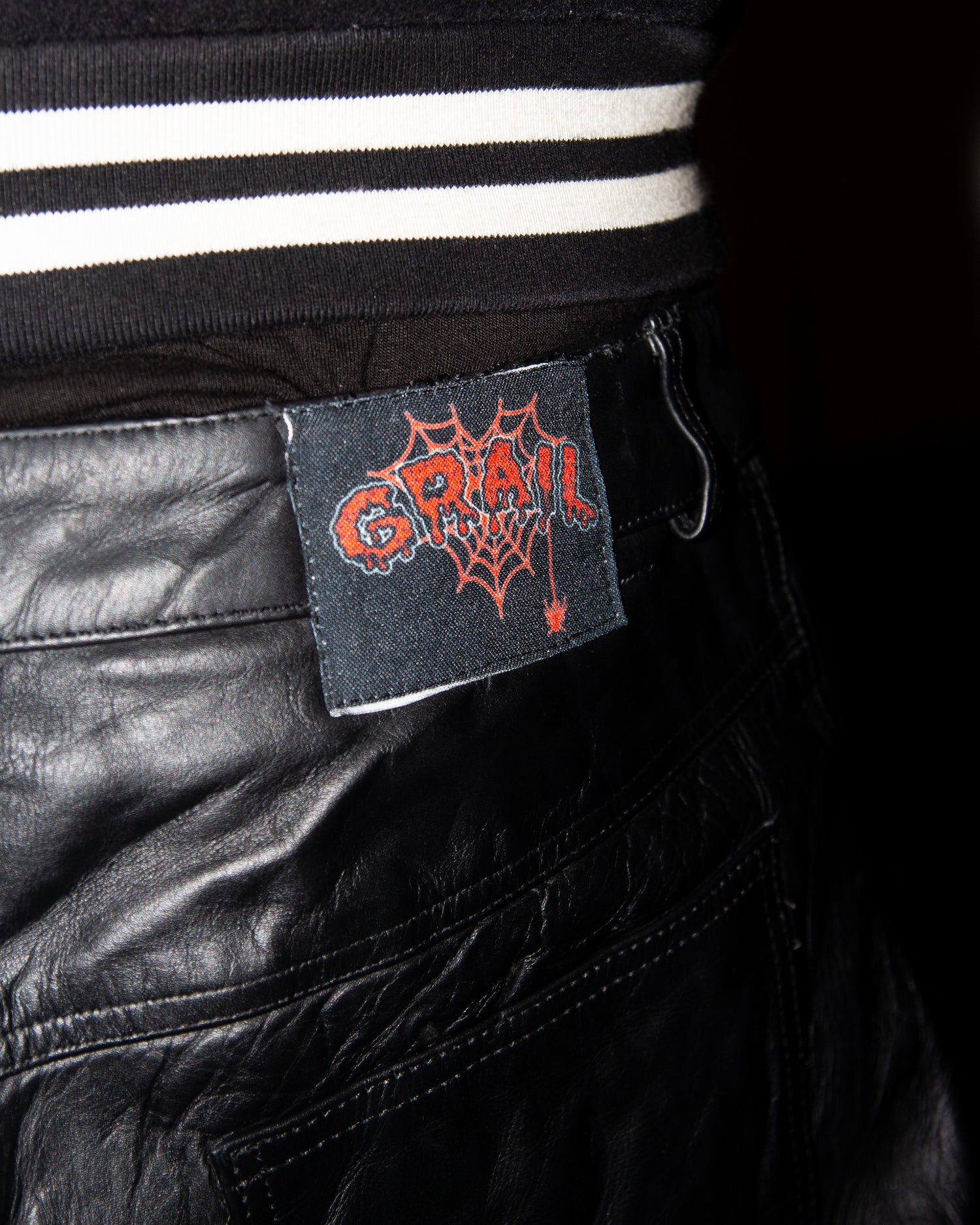 OBSIDIAN BLACK REVERSE LEATHER ( ULTRA BAGGY EDITION )
