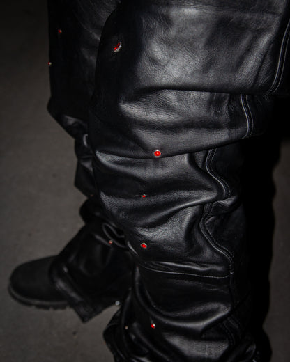 BLACK SHINE RED RUBY REVERSE LEATHER ( ULTRA BAGGY EDITION )