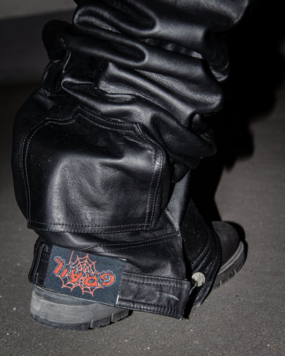 BLACK SHINE RED RUBY REVERSE LEATHER ( ULTRA BAGGY EDITION )