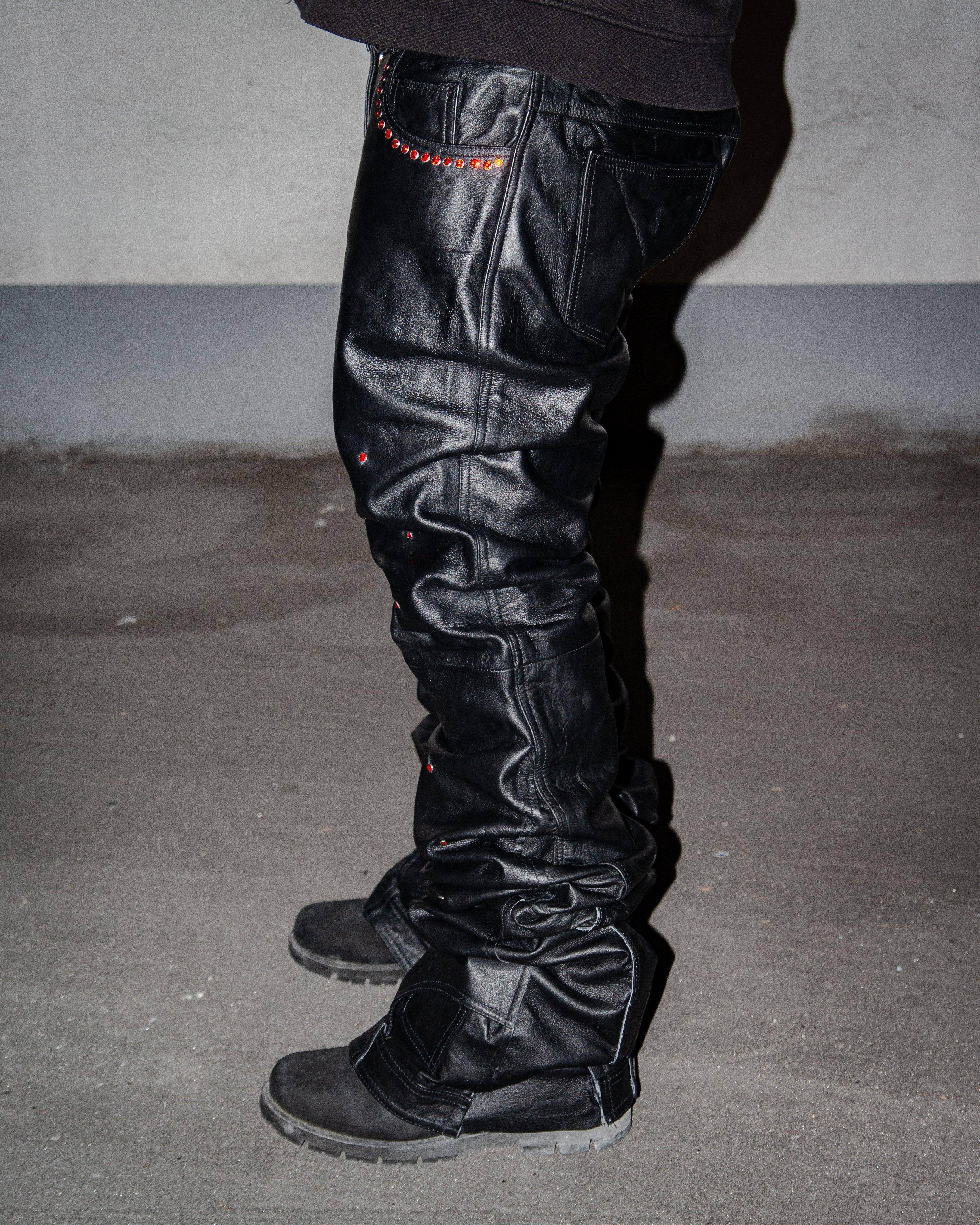 BLACK SHINE RED RUBY REVERSE LEATHER ( ULTRA BAGGY EDITION )