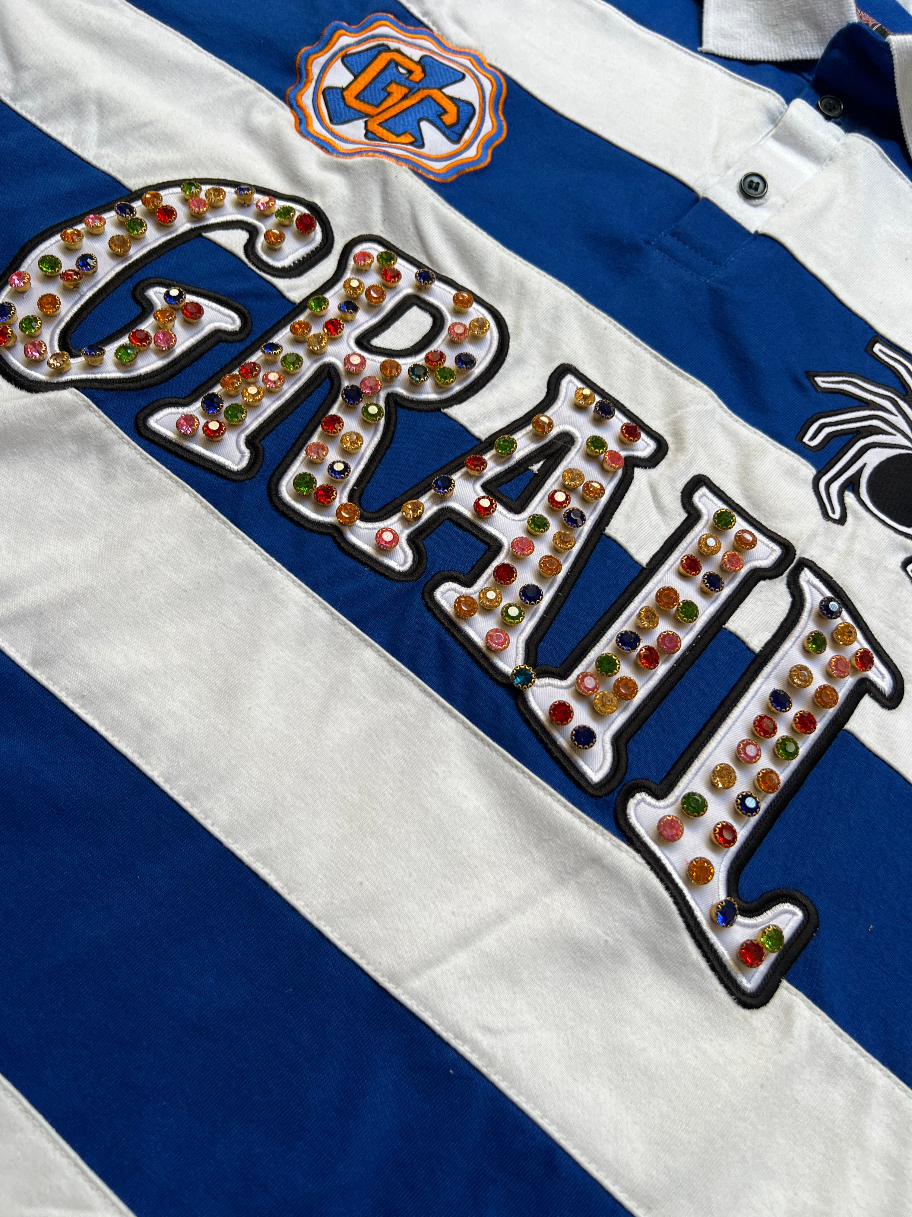 EMBROIDERY GEMS BOXY POLO ( BLUE EDITION )