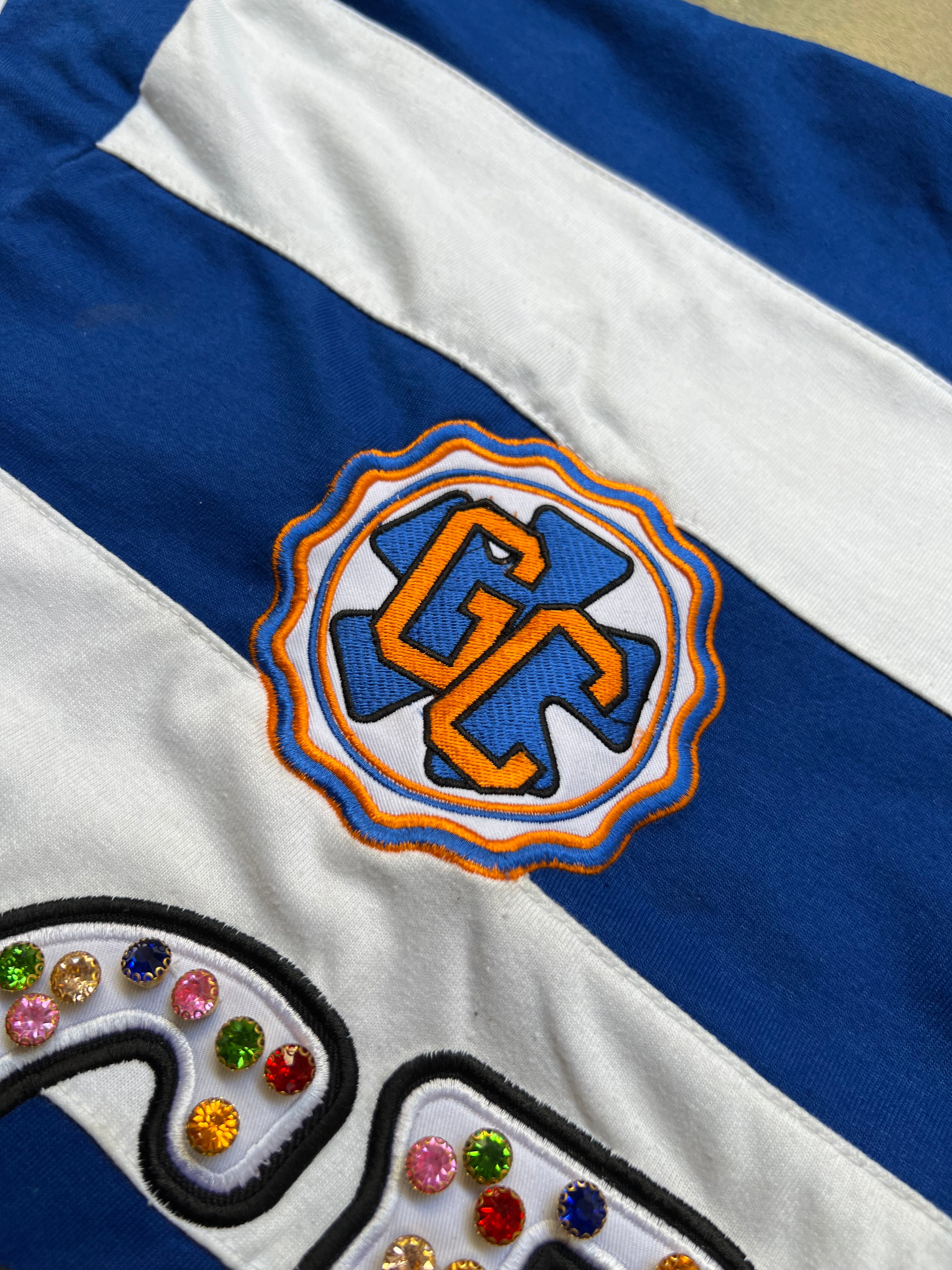 EMBROIDERY GEMS BOXY POLO ( BLUE EDITION )