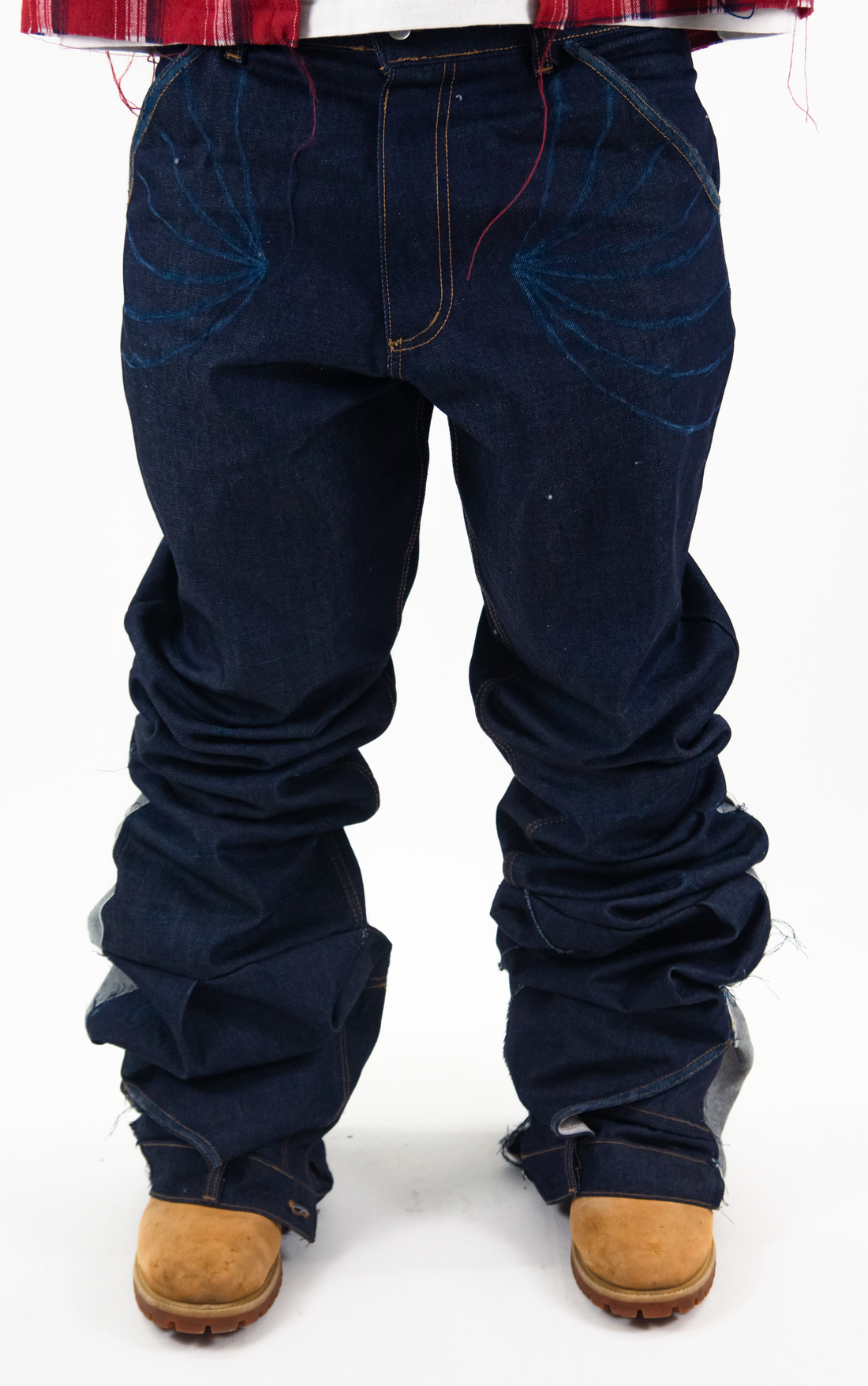 INDIGO RAW REVERSE DENIM " GREY FLARED EDITION "