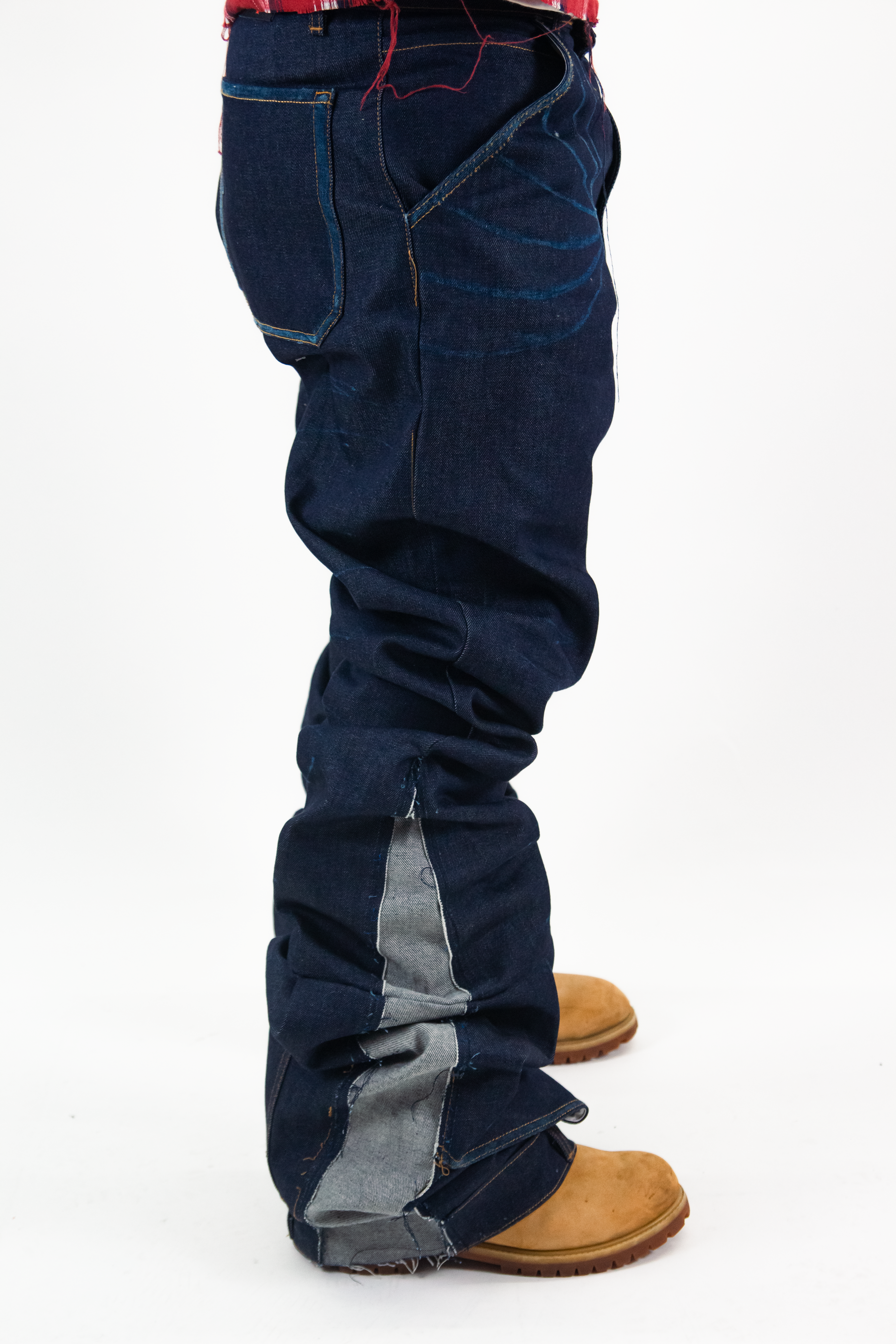INDIGO RAW REVERSE DENIM &quot; GREY FLARED EDITION &quot;
