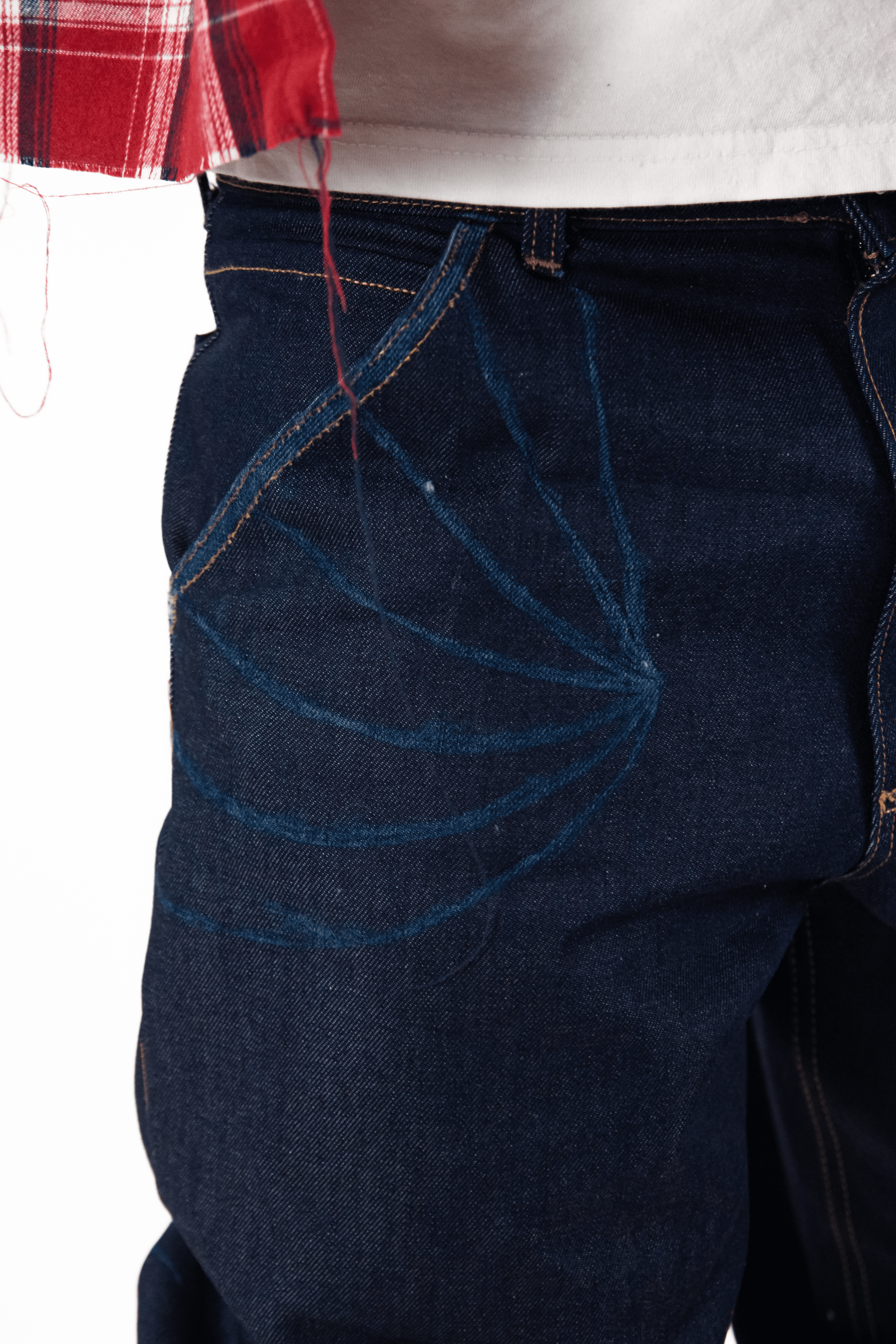 INDIGO RAW REVERSE DENIM &quot; GREY FLARED EDITION &quot;