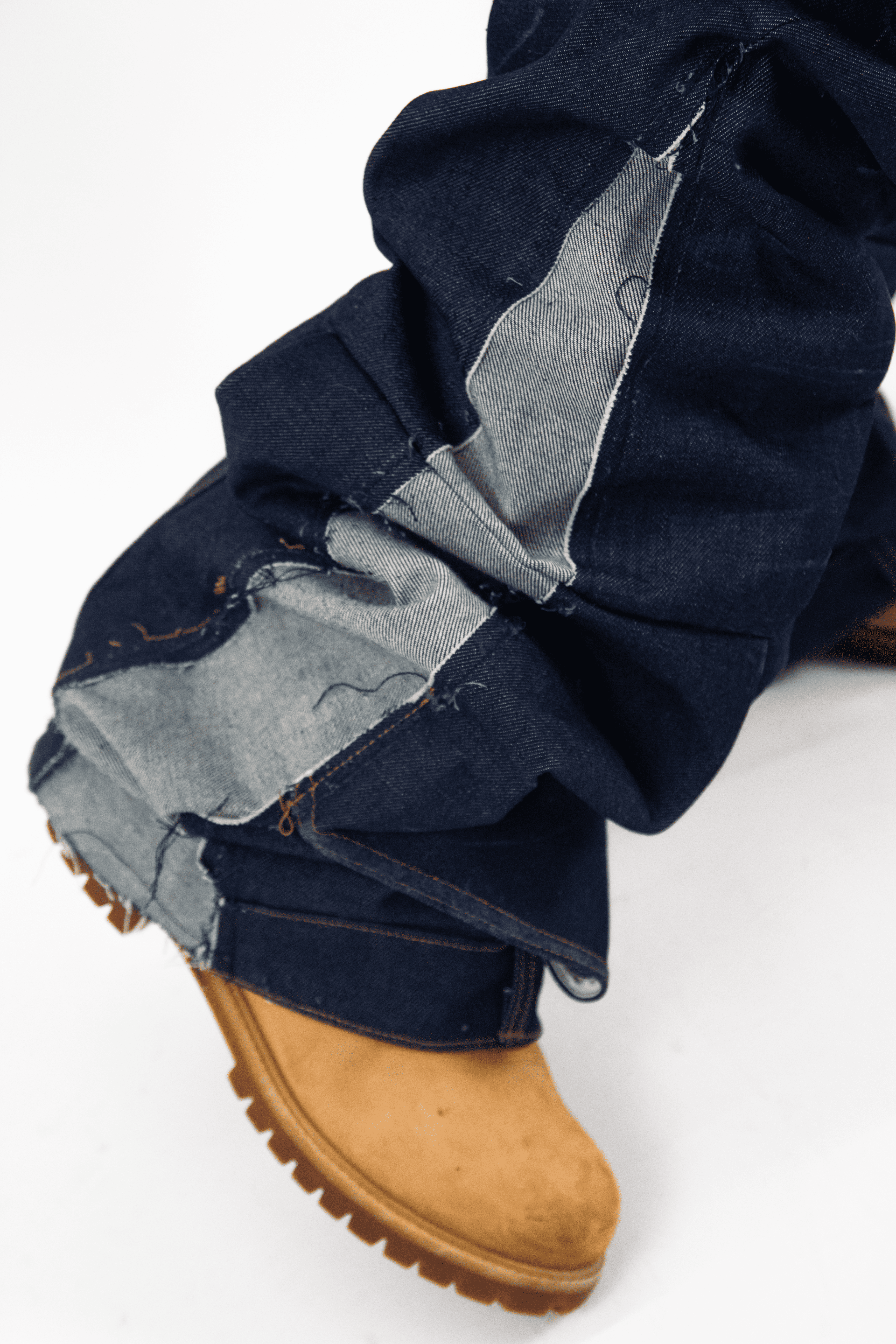 INDIGO RAW REVERSE DENIM &quot; GREY FLARED EDITION &quot;