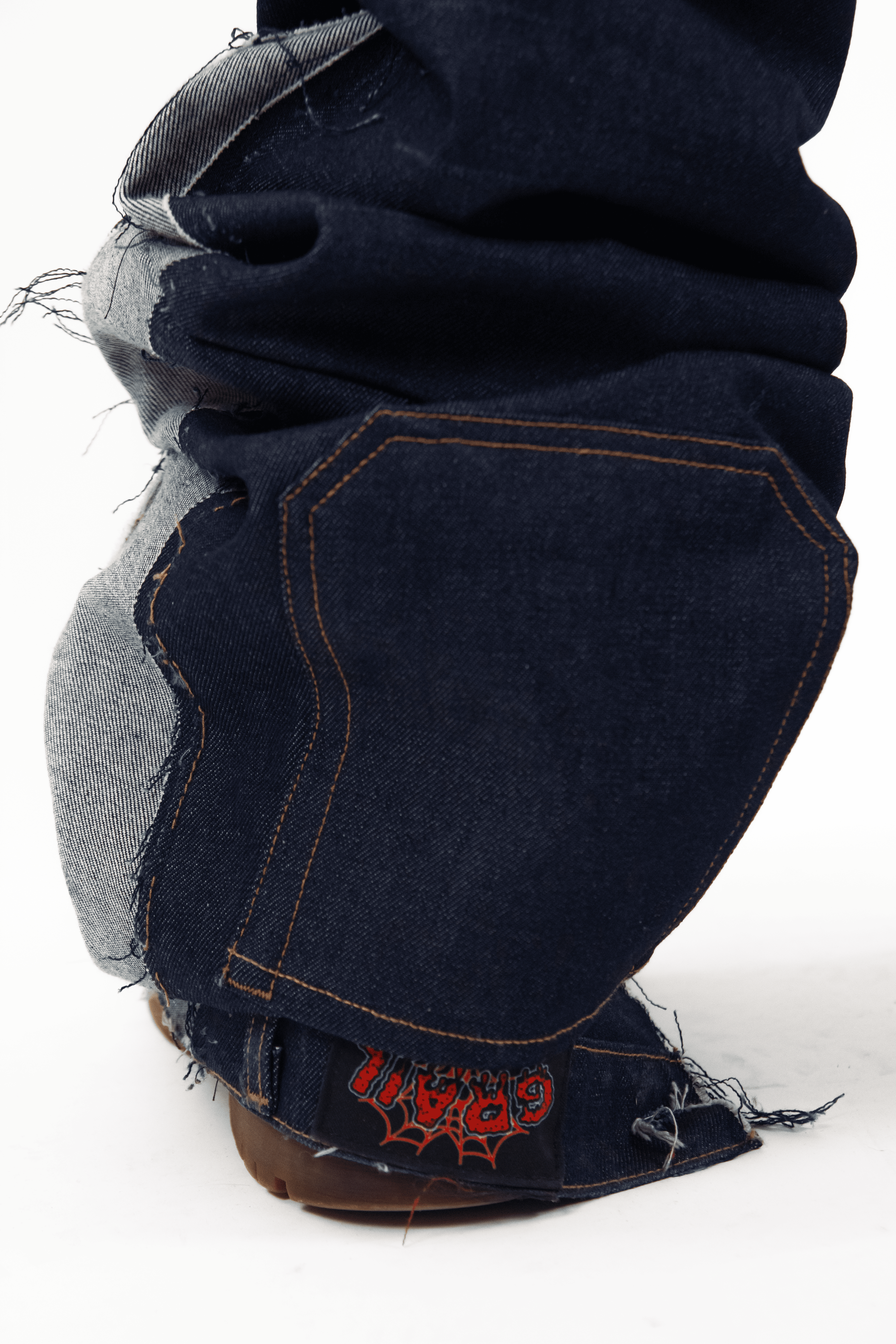 INDIGO RAW REVERSE DENIM &quot; GREY FLARED EDITION &quot;