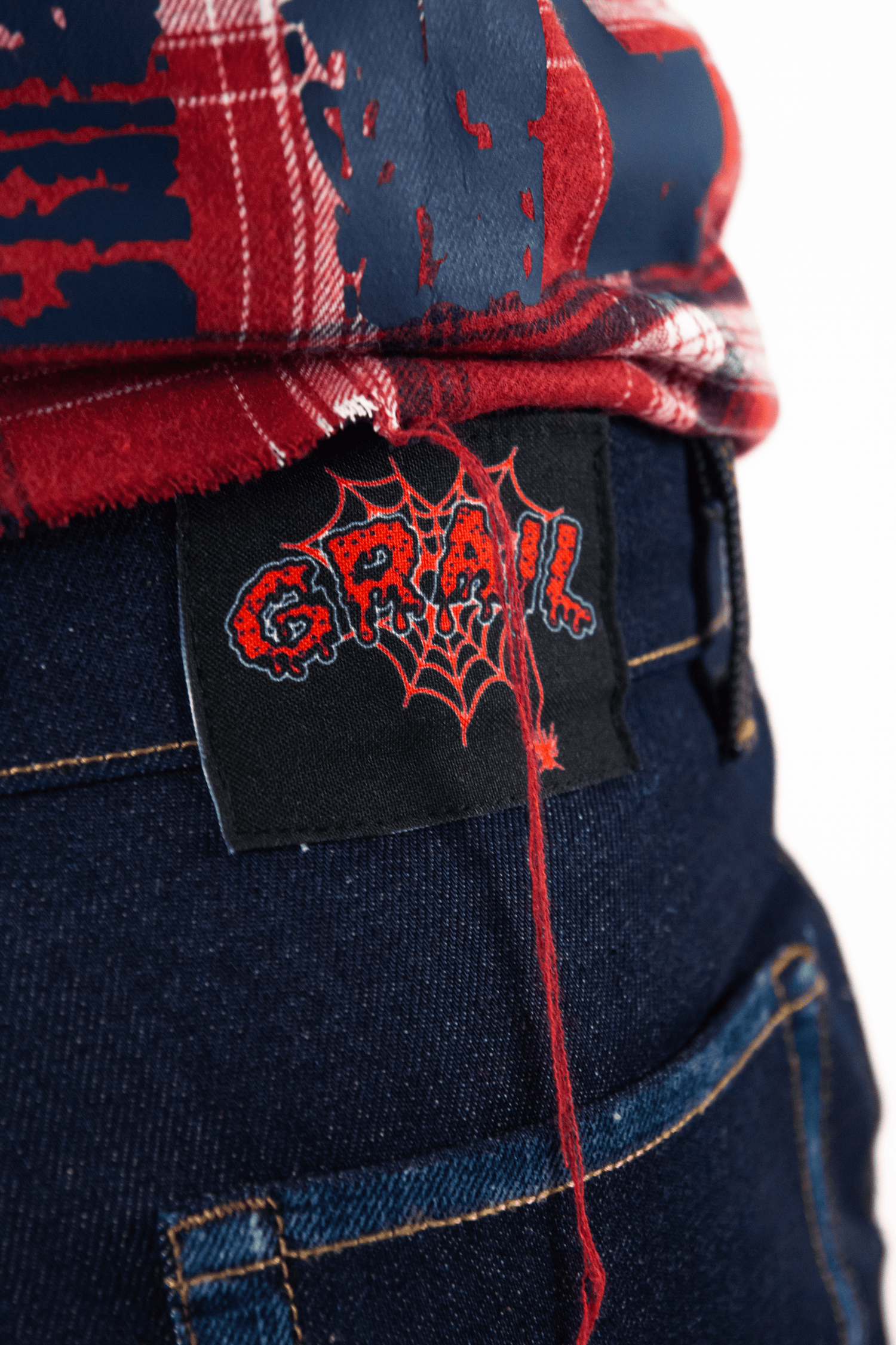 INDIGO RAW REVERSE DENIM &quot; GREY FLARED EDITION &quot;