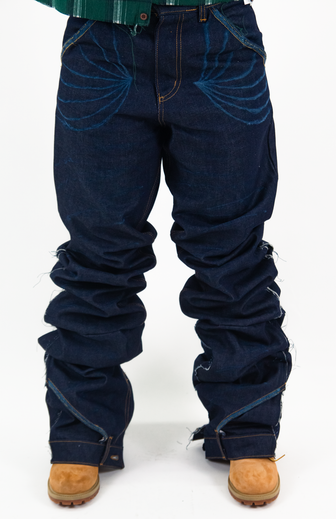 INDIGO RAW REVERSE DENIM " UNIQUE FLARED EDITION "