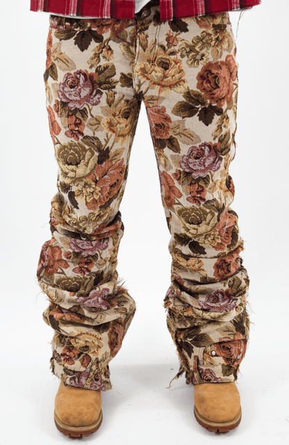 FLOREAL EMBROIDERY REVERSE DENIM &quot; 1/1 UNIQUE PIECES &quot;