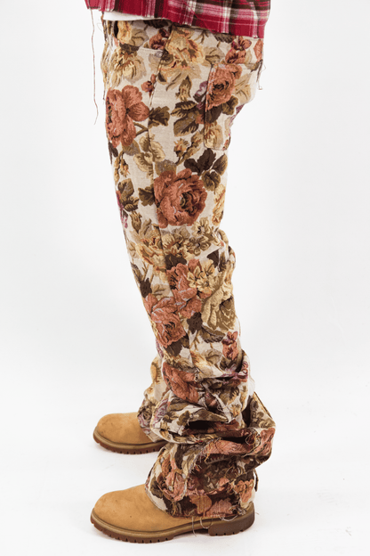 FLOREAL EMBROIDERY REVERSE DENIM &quot; 1/1 UNIQUE PIECES &quot;