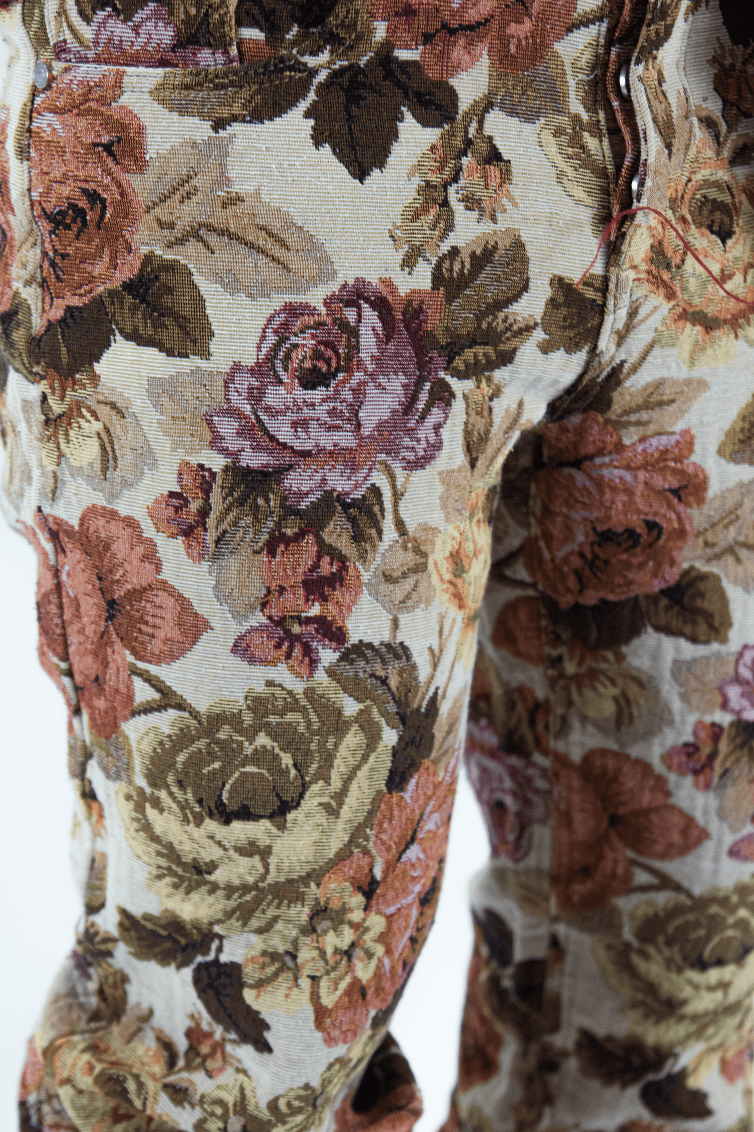 FLOREAL EMBROIDERY REVERSE DENIM &quot; 1/1 UNIQUE PIECES &quot;