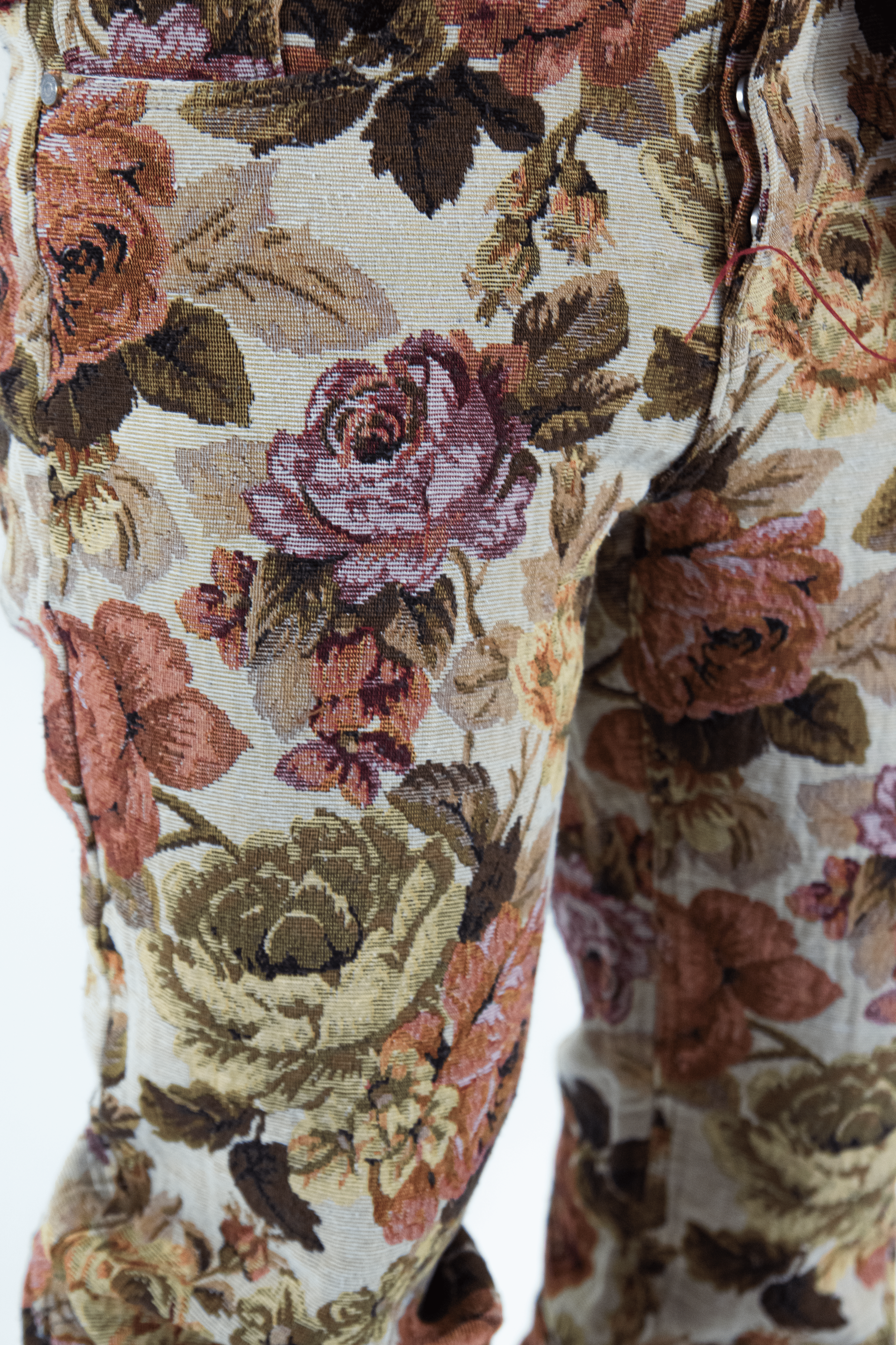 FLOREAL EMBROIDERY REVERSE DENIM &quot; 1/1 UNIQUE PIECES &quot;