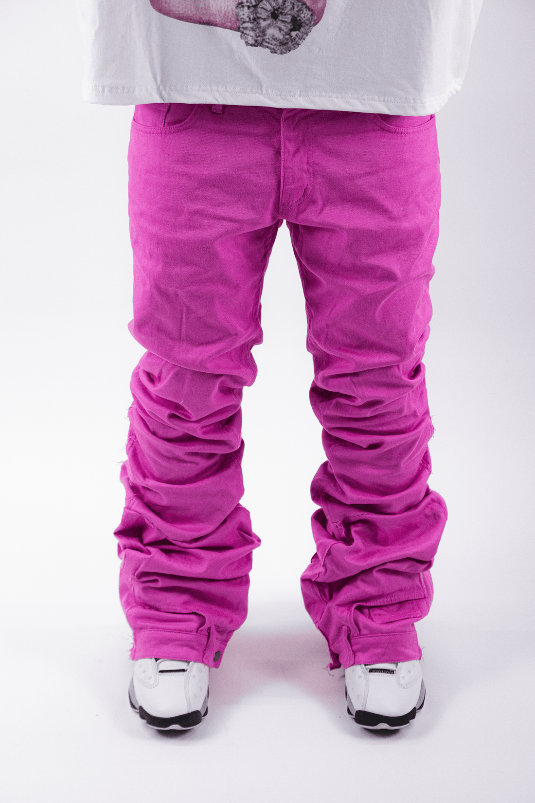 BRIGHT PINK REVERSE DENIM ( ULTRA FLARED EDITION )