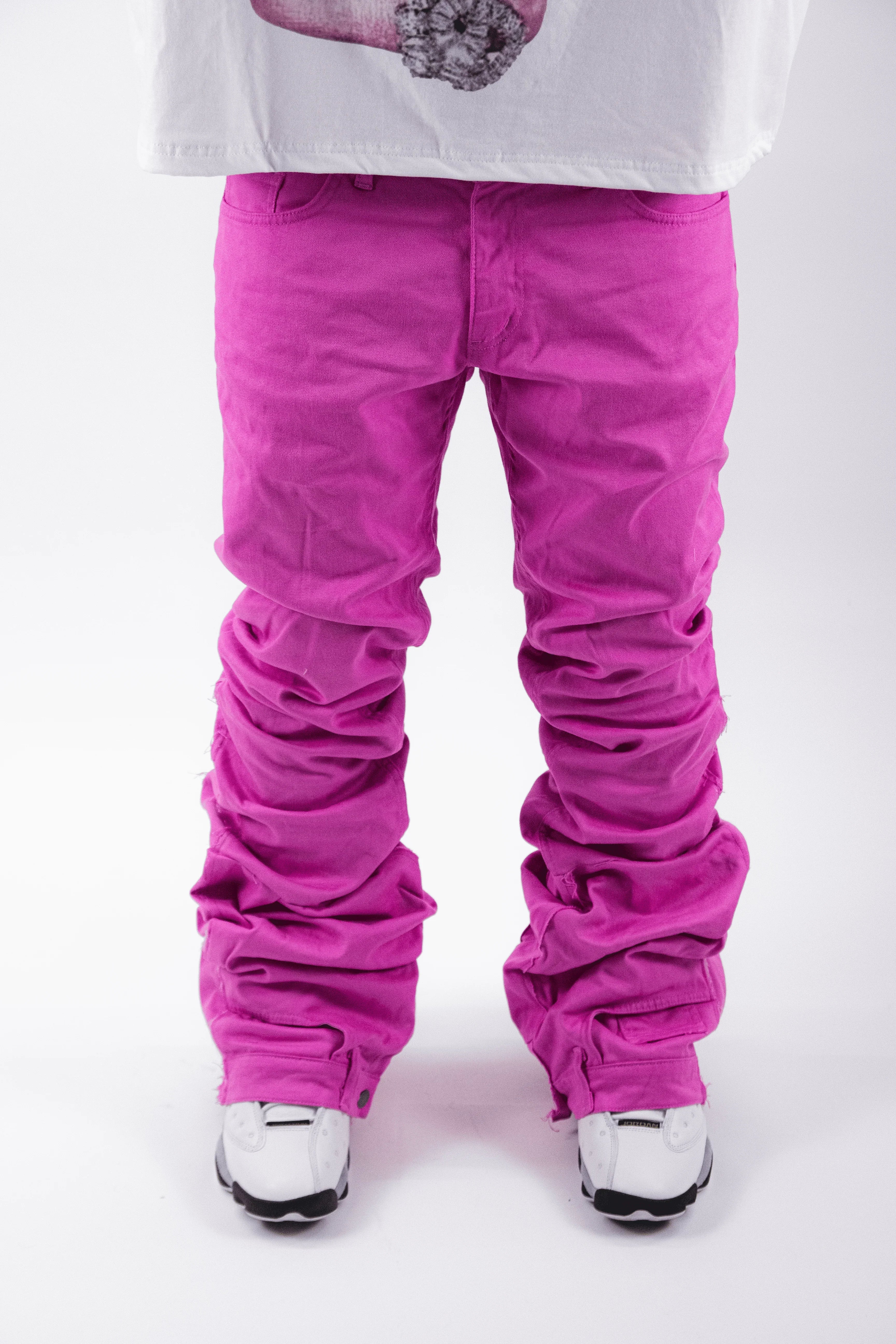 BRIGHT PINK REVERSE DENIM ( ULTRA FLARED EDITION )