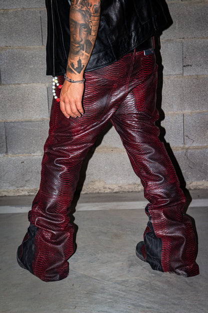 CRIMSON SNAKE REVERSE LEATHER