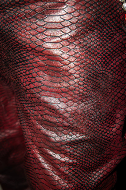CRIMSON SNAKE REVERSE LEATHER