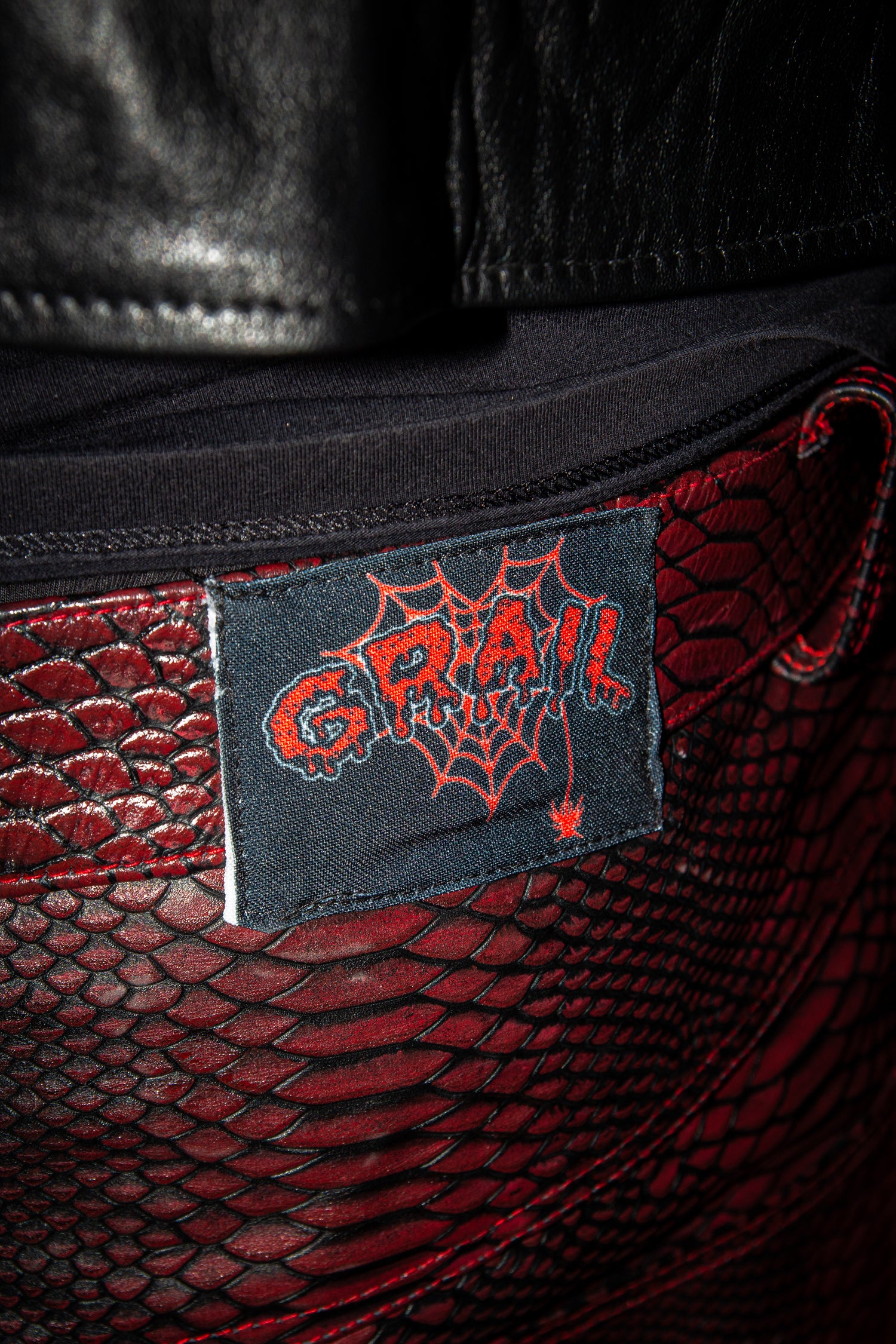 CRIMSON SNAKE REVERSE LEATHER
