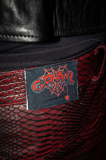 CRIMSON SNAKE REVERSE LEATHER