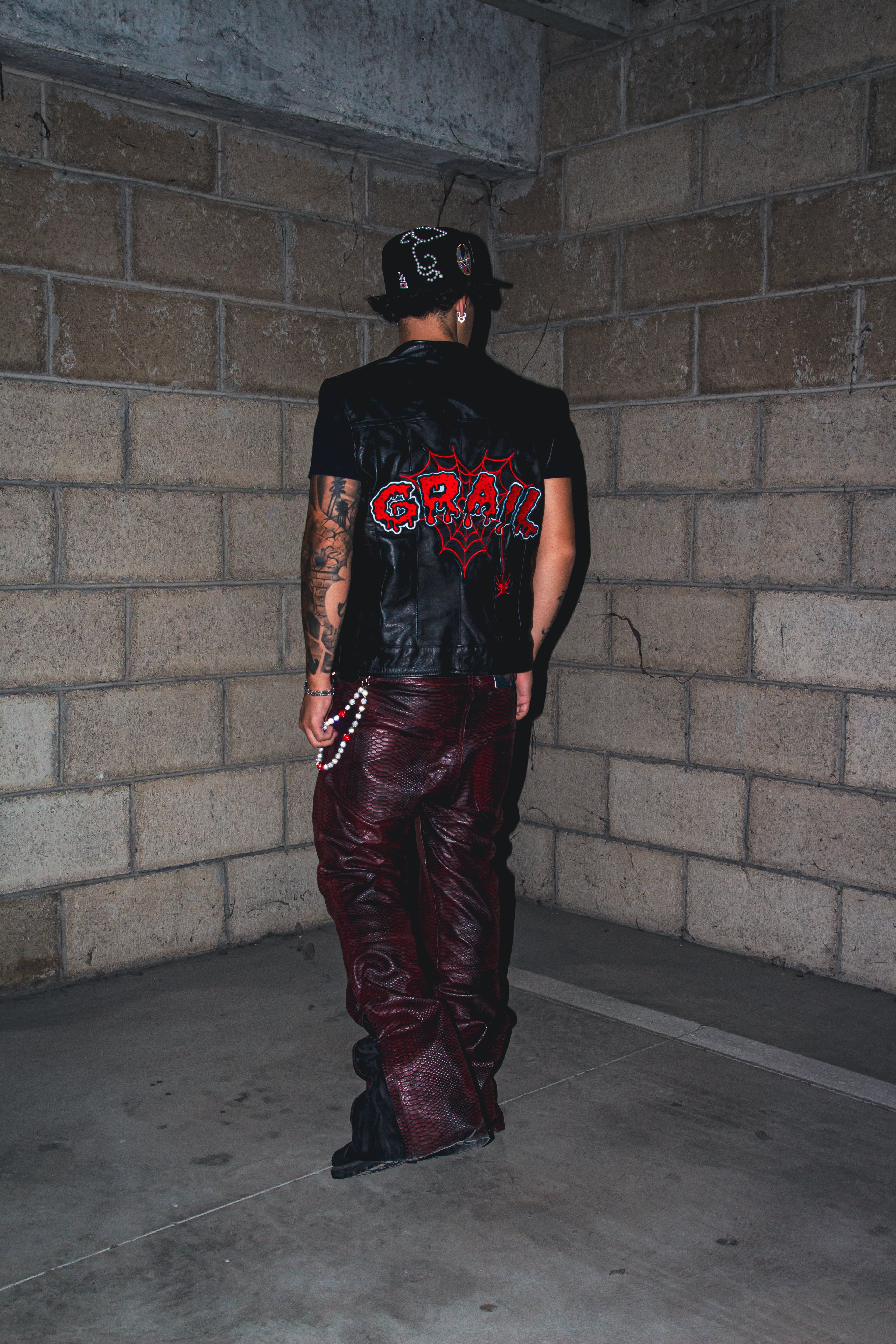 CRIMSON SNAKE REVERSE LEATHER