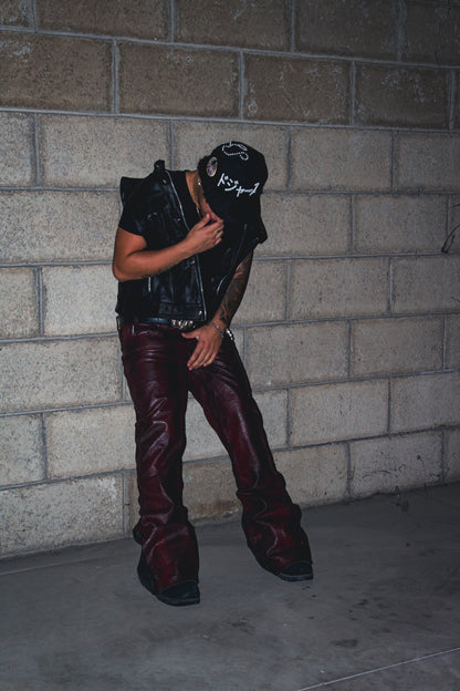 CRIMSON SNAKE REVERSE LEATHER