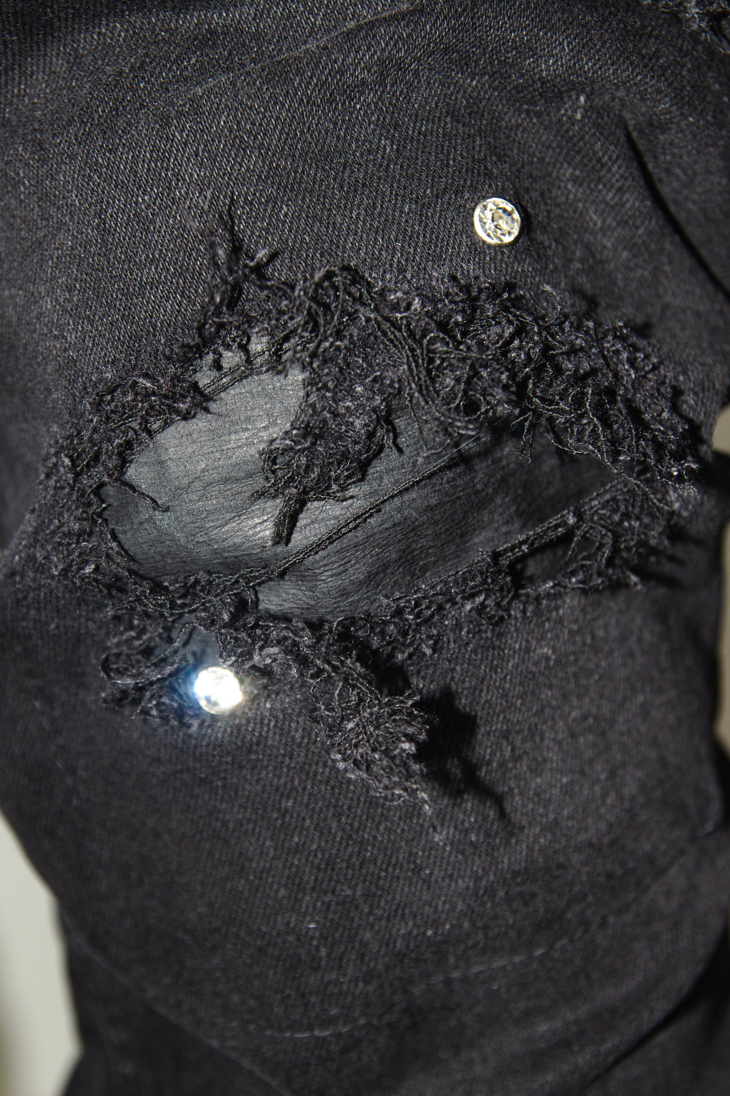 OBSIDIAN BLACK SHINE SKINNY REVERSE DENIM