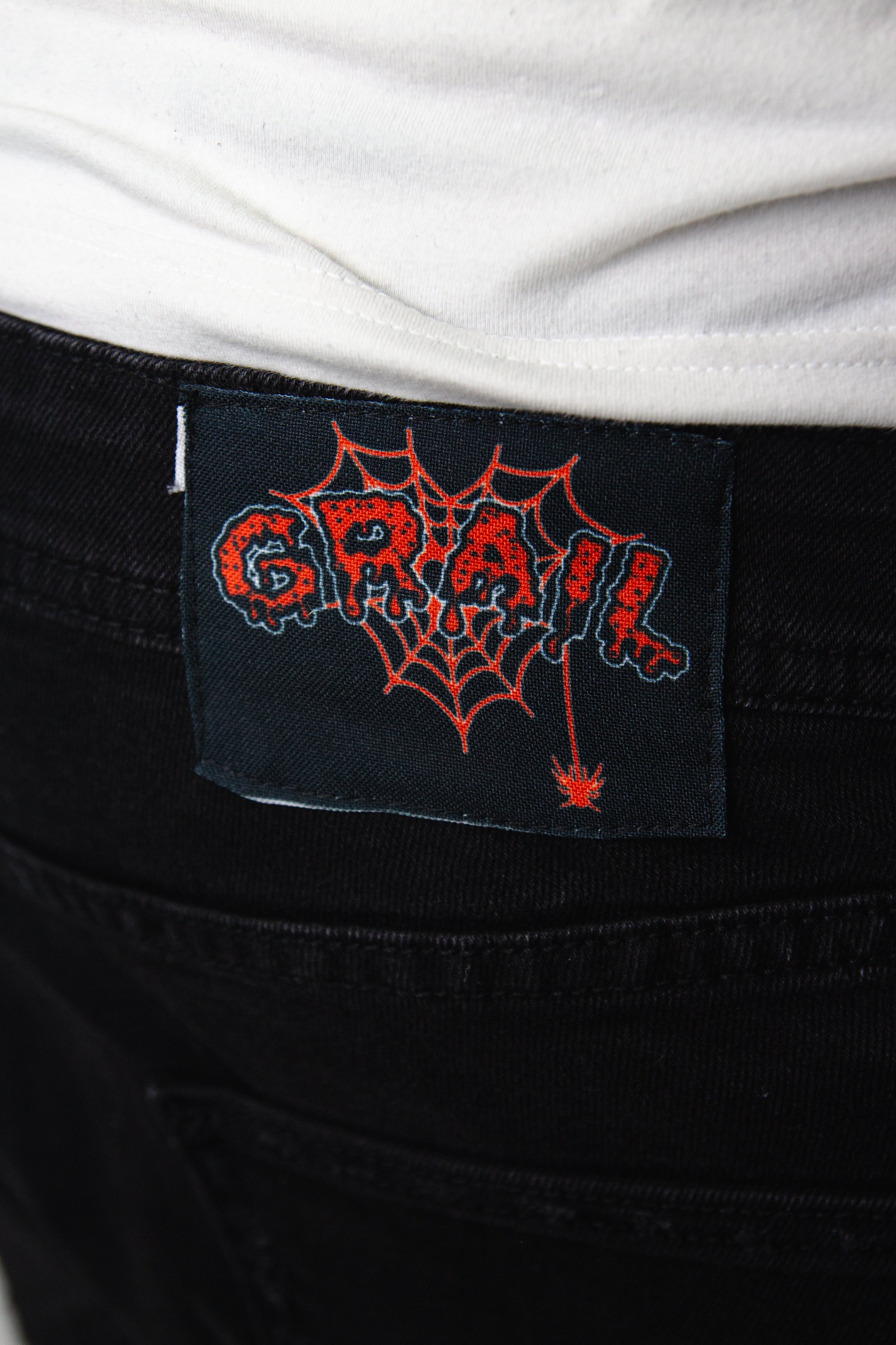 OBSIDIAN BLACK SHINE SKINNY REVERSE DENIM