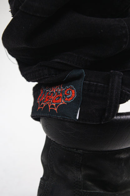 OBSIDIAN BLACK SHINE SKINNY REVERSE DENIM