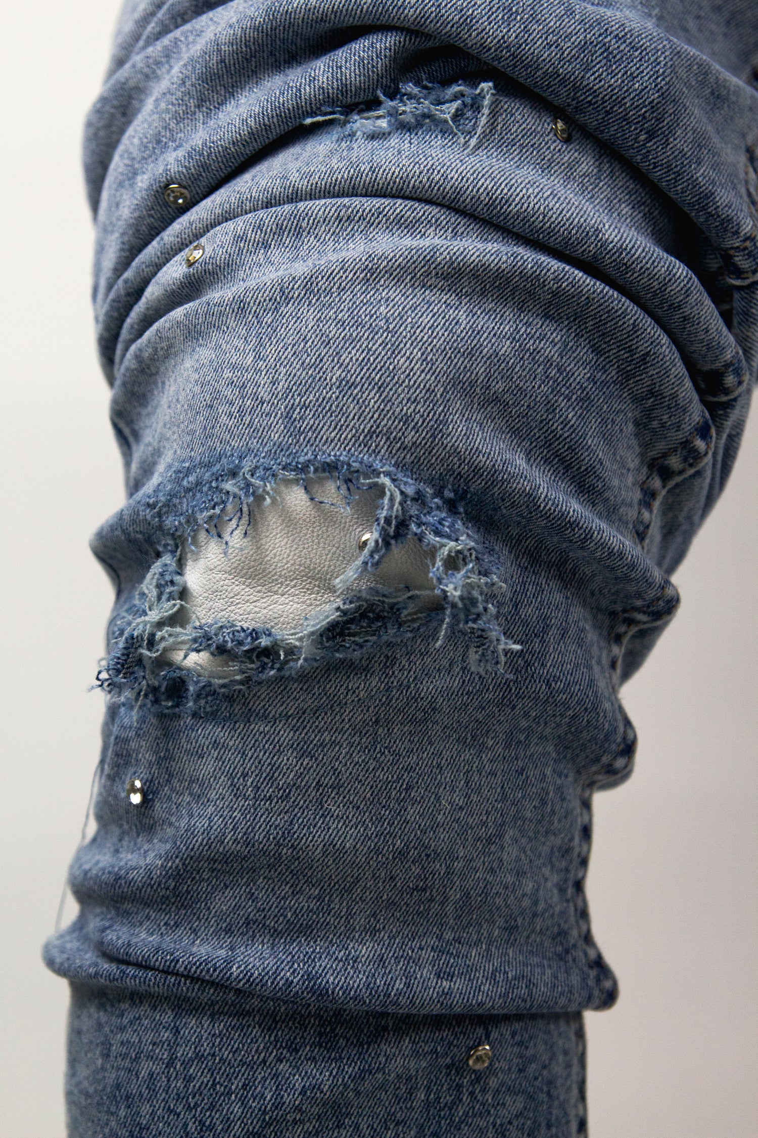 ACQUA MARINE SHINE SKINNY REVERSE DENIM