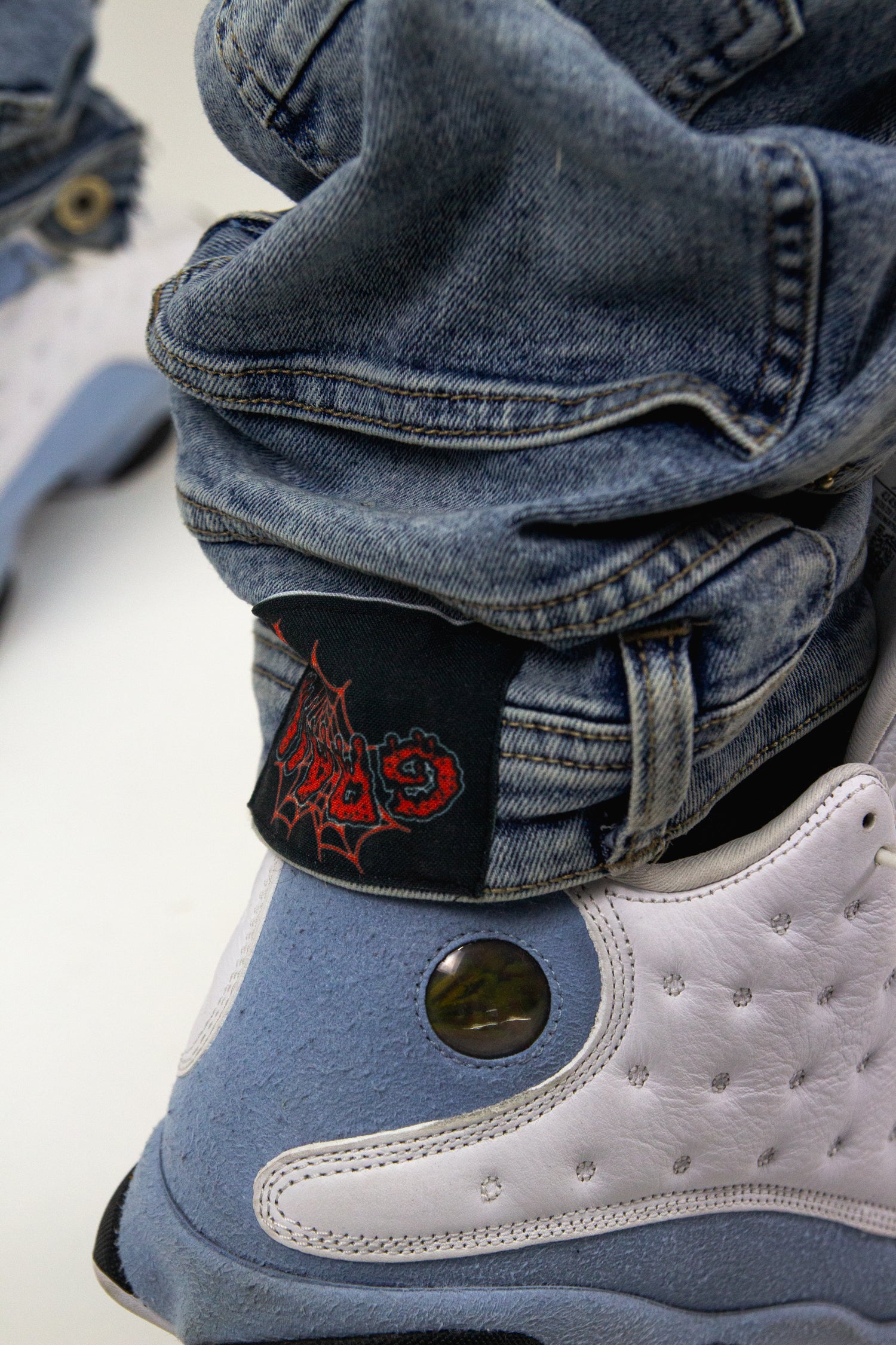 ACQUA MARINE SHINE SKINNY REVERSE DENIM