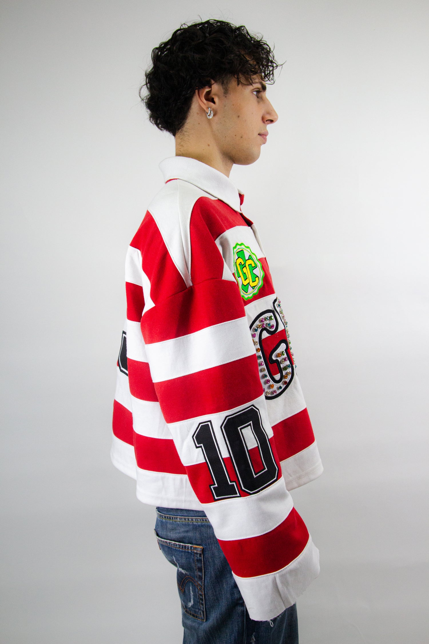 EMBROIDERY GEMS FLARED POLO ( RED EDITION )