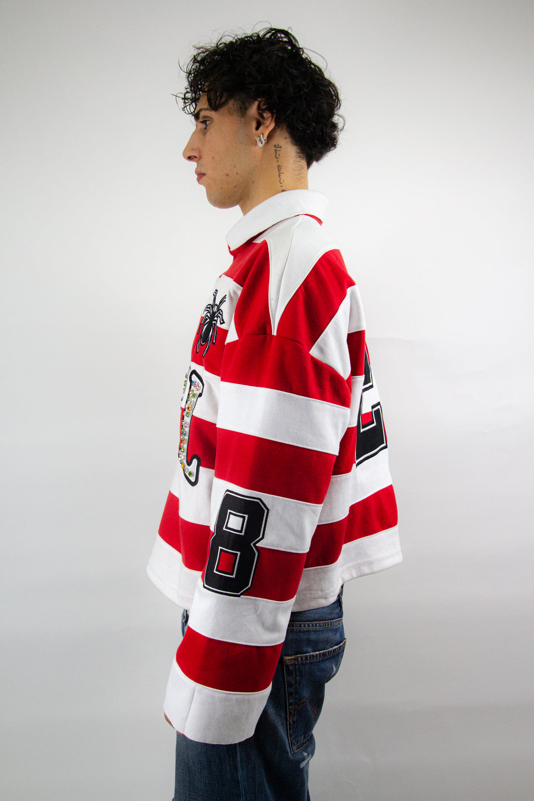 EMBROIDERY GEMS FLARED POLO ( RED EDITION )