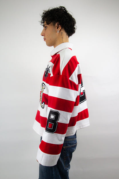 EMBROIDERY GEMS FLARED POLO ( RED EDITION )