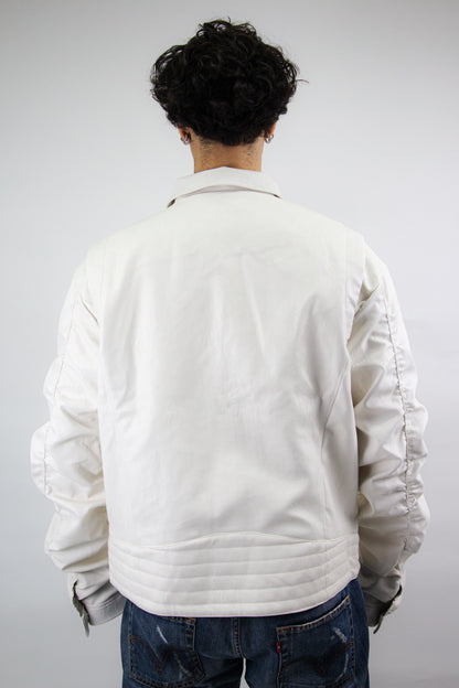 GRAIL FAUX LEATHER PUCKERING JACKET ( WHITE EDITION )