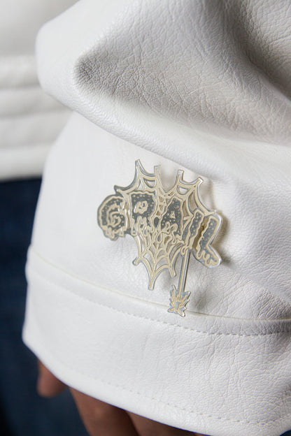 GRAIL FAUX LEATHER PUCKERING JACKET ( WHITE EDITION )