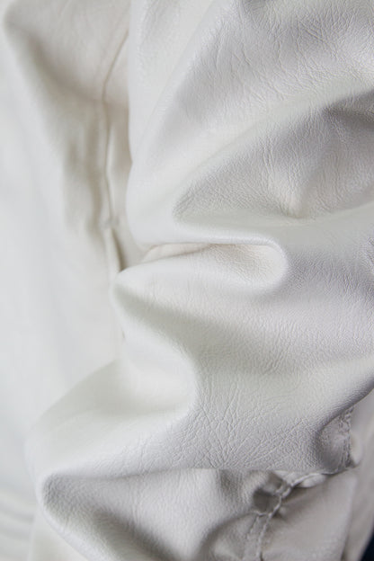 GRAIL FAUX LEATHER PUCKERING JACKET ( WHITE EDITION )