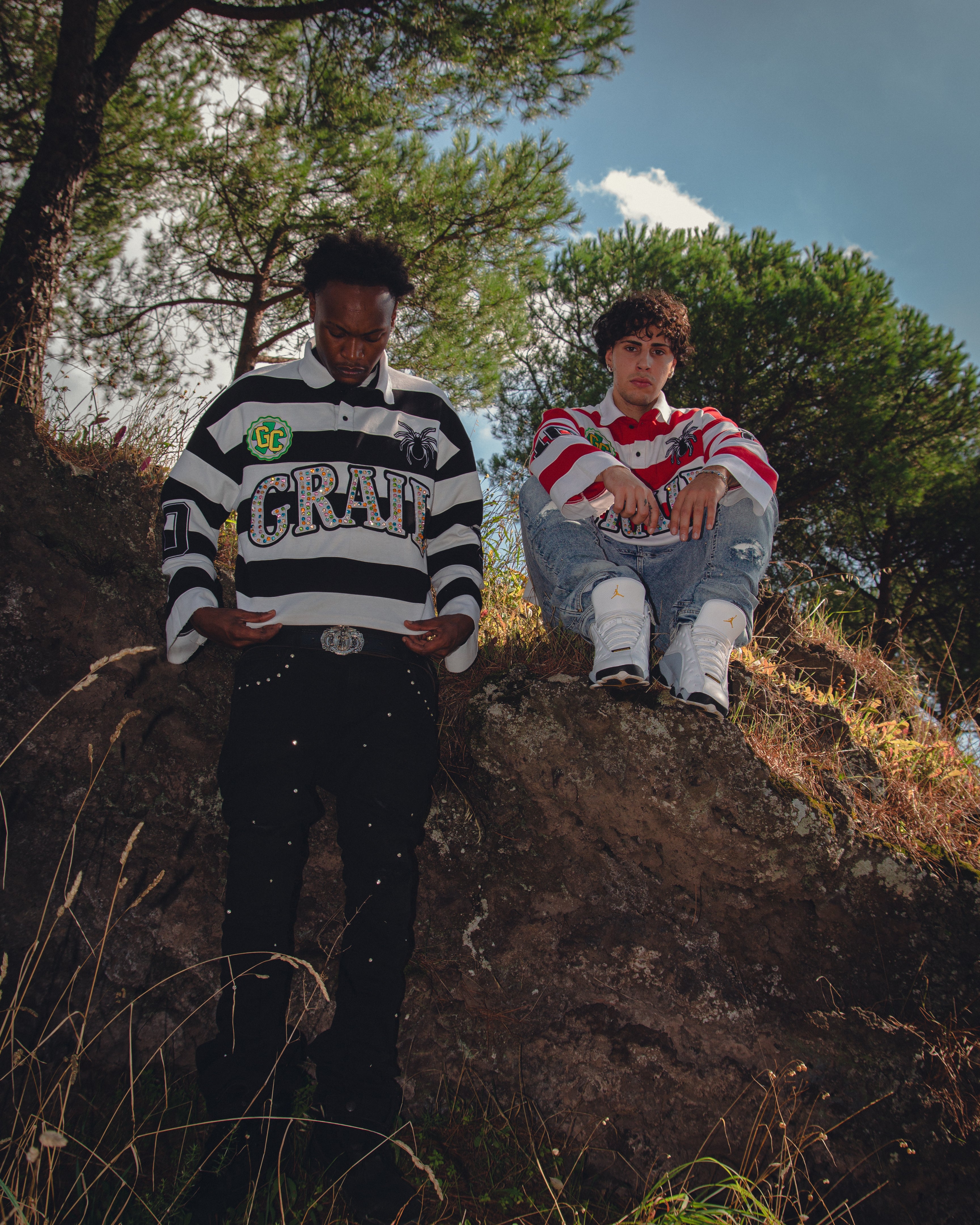 EMBROIDERY GEMS FLARED POLO ( BLACK EDITION )