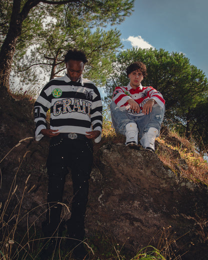 EMBROIDERY GEMS FLARED POLO ( BLACK EDITION )