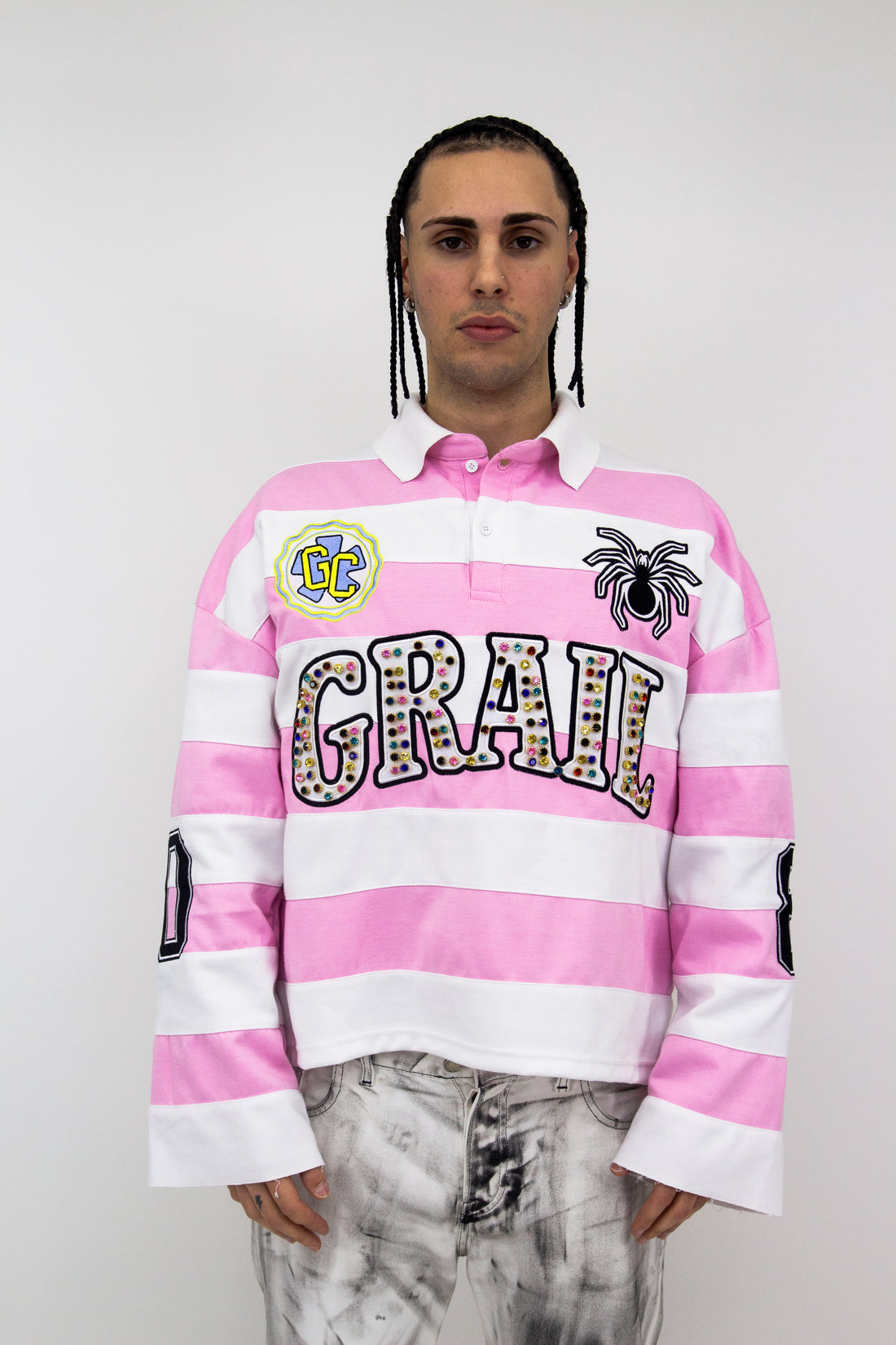 EMBROIDERY GEMS FLARED POLO ( LIGHT PINK EDITION )