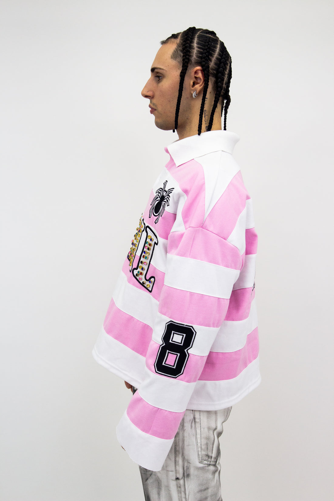 EMBROIDERY GEMS FLARED POLO ( LIGHT PINK EDITION )