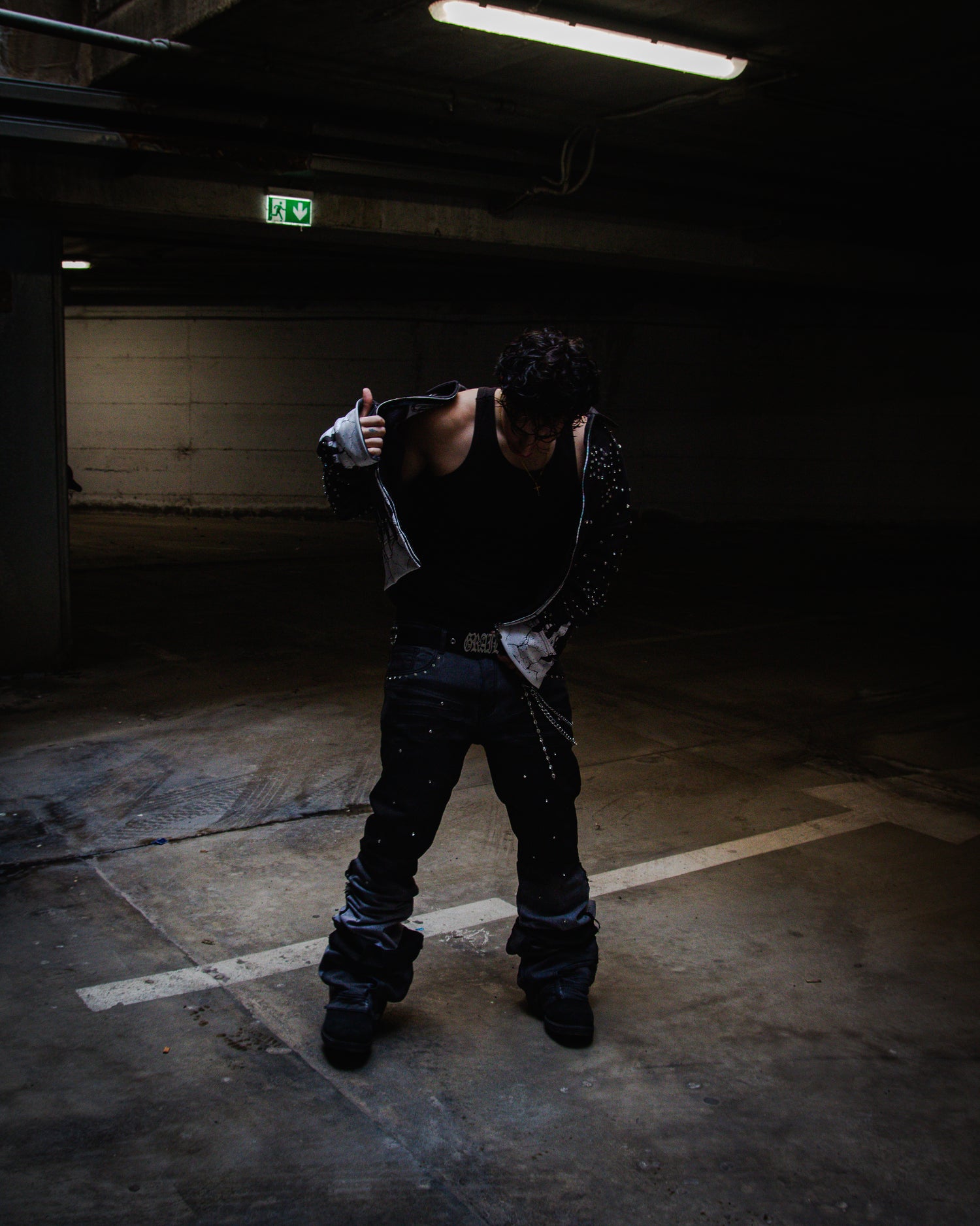 SMOKED GREY SHINE ULTRA FLARED REVERSE DENIM