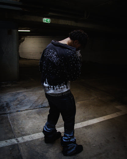 GRAIL BOXY EMBROIDERY SHINE ZIP ( GREY EDITION )