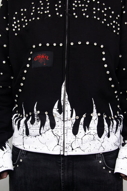 GRAIL BOXY EMBROIDERY SHINE ZIP ( BLACK EDITION )