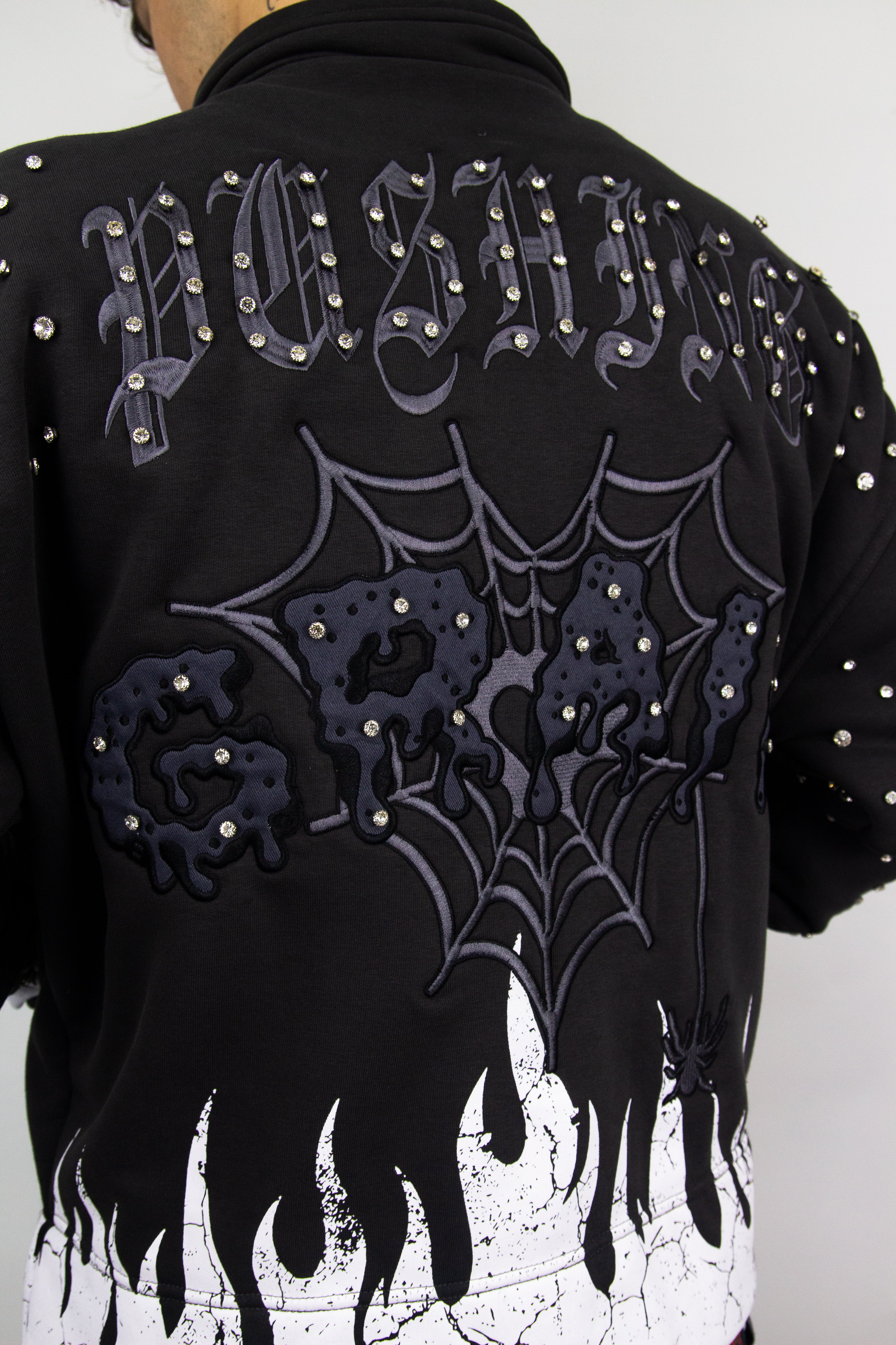 GRAIL BOXY EMBROIDERY SHINE ZIP ( GREY EDITION )