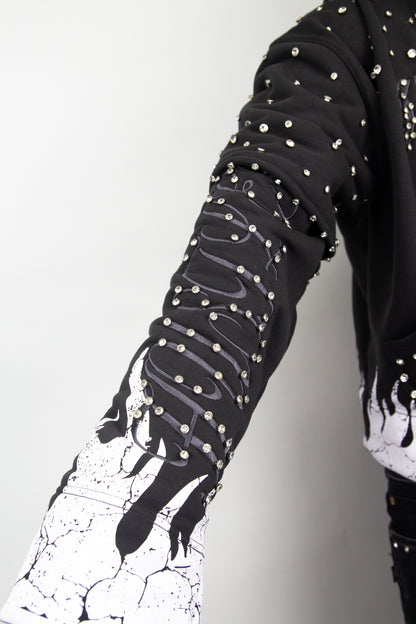 GRAIL BOXY EMBROIDERY SHINE ZIP ( GREY EDITION )