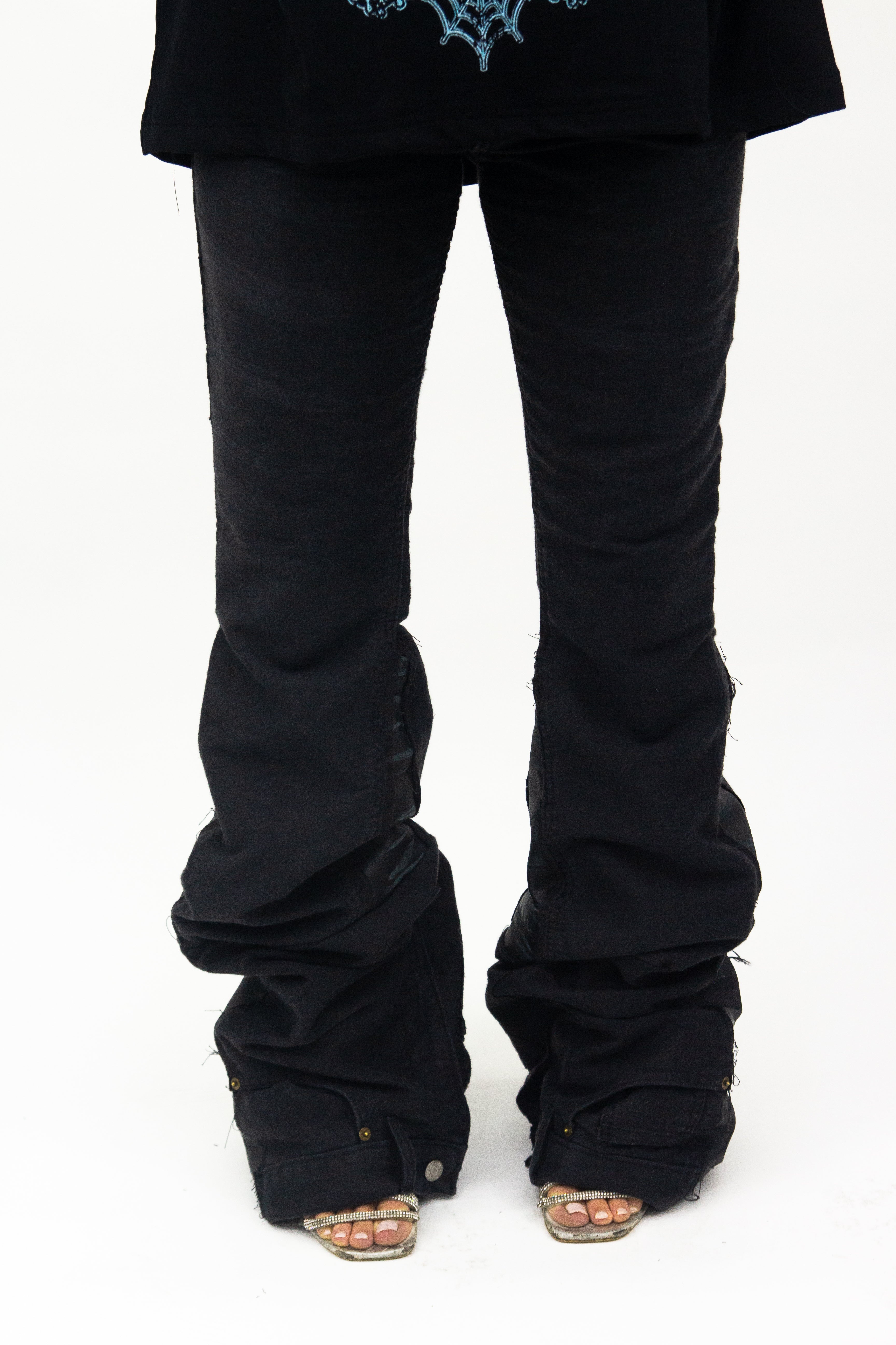 BLACK MIDNIGHT LAYERED REVERSE DENIM ( ULTRA FLARED EDITION )